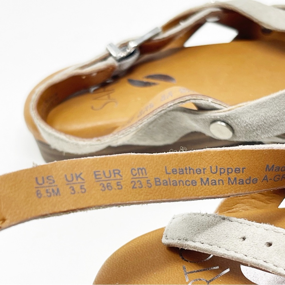 NWOT Franco Sarto Leather A-Gretchen Sandal Vapor Grey Suede Strappy Size 6.5 - Picture 9 of 13